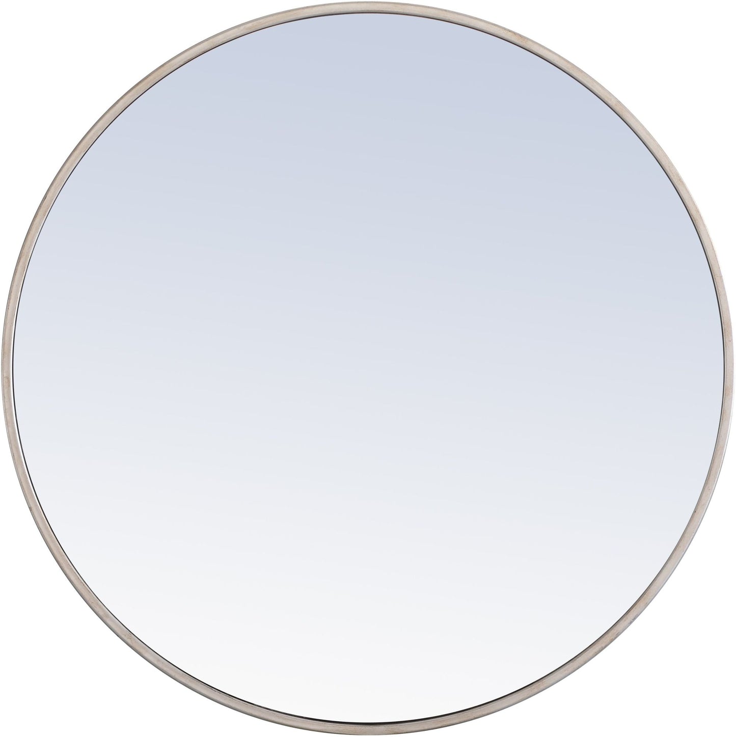 Elegant Decor Eternity 28" Round Metal Frame Mirror in Silver