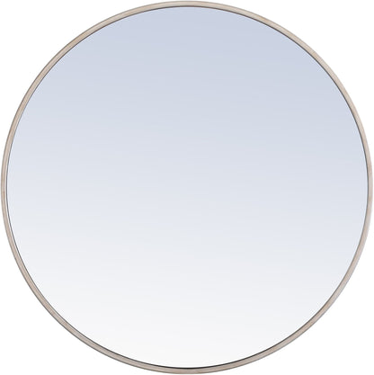 Elegant Decor Eternity 28" Round Metal Frame Mirror in Silver