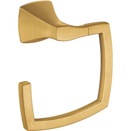 Moen Voss Brushed Gold Bathroom Towel Ring, Modern Wall Mounted Bathroom Towel Hanger, YB5186BG