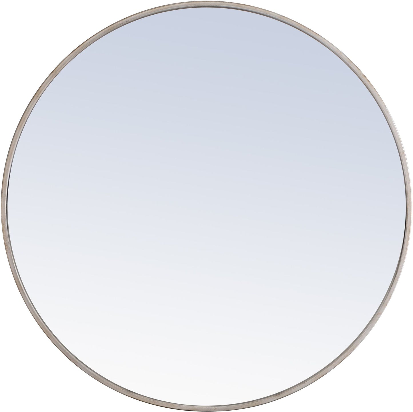 Elegant Decor Eternity 32" Round Metal Frame Mirror in Silver