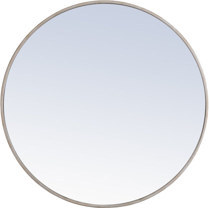 Elegant Decor Eternity 32" Round Metal Frame Mirror in Silver