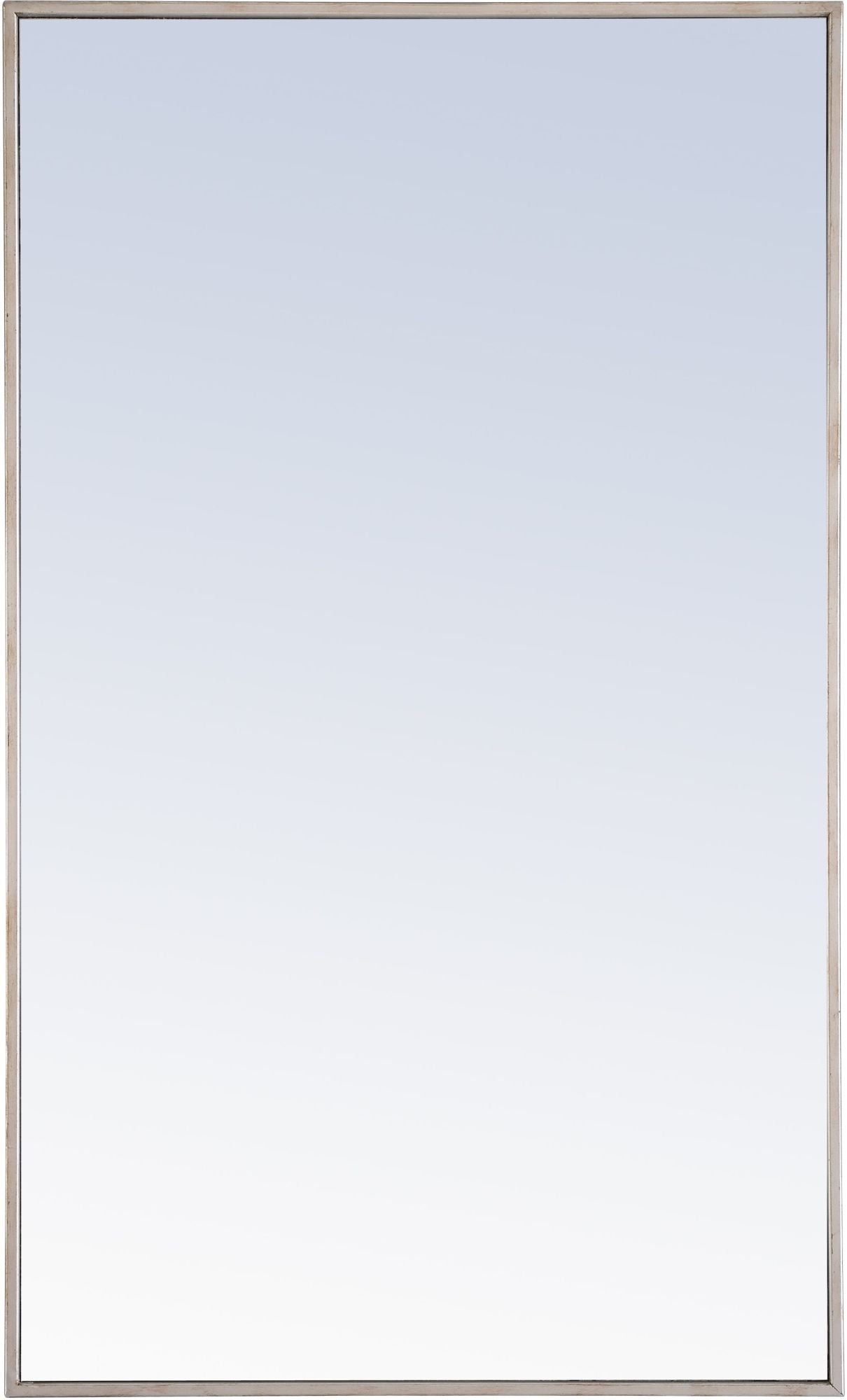 Elegant Decor Monet 40" x 24" Rectangle Metal Frame Mirror in Silver