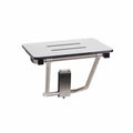 Seachrome Lift-Assist Shower Seat, Yoke-Style Bench, Wall Mount, 24" x 15", Solid White Phenolic