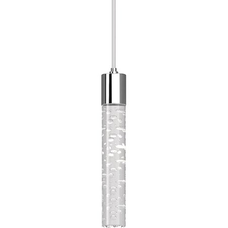 Tristen 3-Watt 1-Light Chrome Indoor Integrated LED Mini Hanging Pendant with Clear Bubble Acrylic