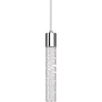 Tristen 3-Watt 1-Light Chrome Indoor Integrated LED Mini Hanging Pendant with Clear Bubble Acrylic
