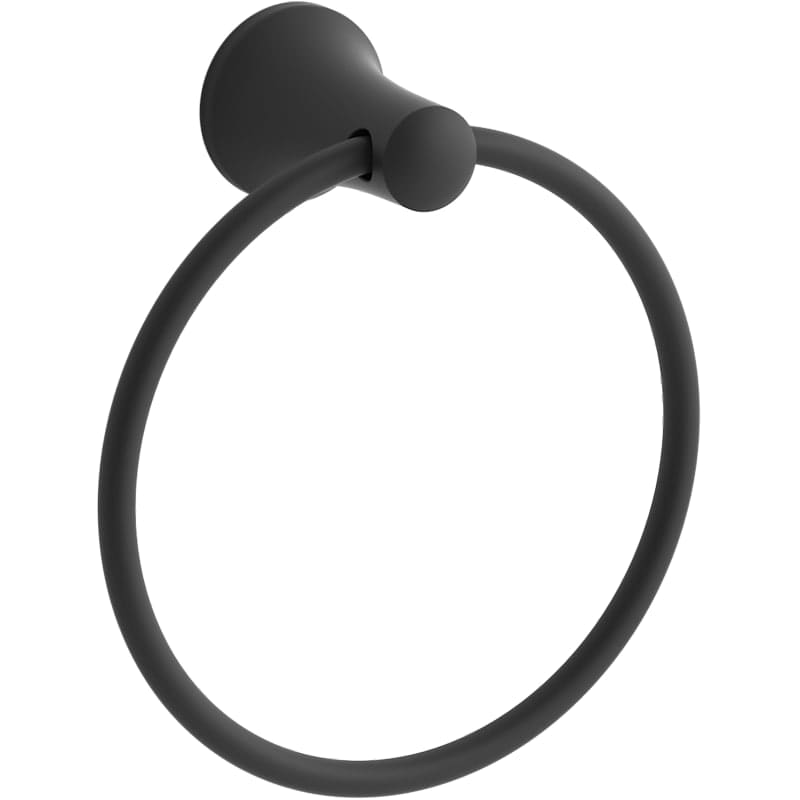 Kohler K-21955 Tempered 6-7/8" Wall Mounted Towel Ring Matte Black Bathroom