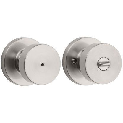 Kwikset Pismo Privacy Door Knobset with Round Rose - Satin Nickel - 730PSKRDT-15