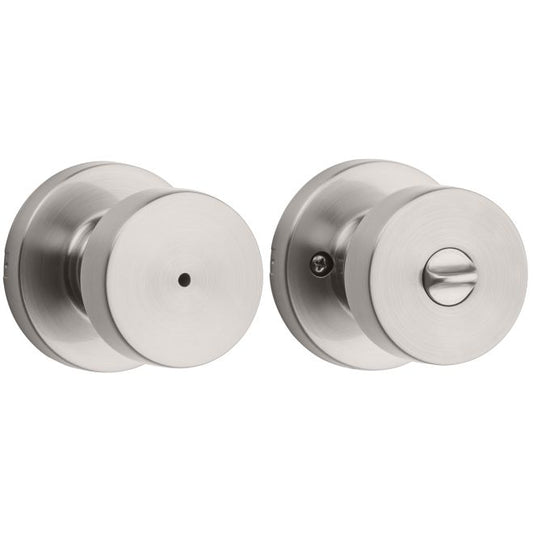 Kwikset Pismo Privacy Door Knobset with Round Rose - Satin Nickel - 730PSKRDT-15
