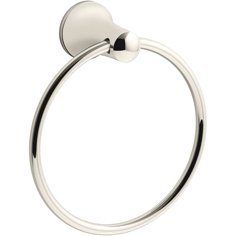 Kohler K-21955 Tempered 6-7/8" Wall Mounted Towel Ring Vibrant Polished Nickel