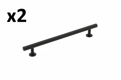 2 x Radius 7-9/16 in 192 Mm Center-to-Center Matte Black Cabinet Pull