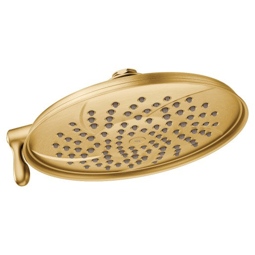 Moen S1311 Isabel 9 Inch Multi Function Shower Head Only with 1/2 Inch Connection Brushed Gold Showers Shower Heads