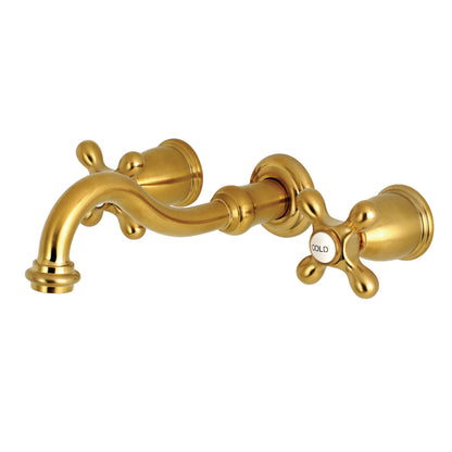 Kingston Brass KS312.AX Vintage 1.2 GPM Wall Mounted Widespread Bathroom Faucet Brushed Brass