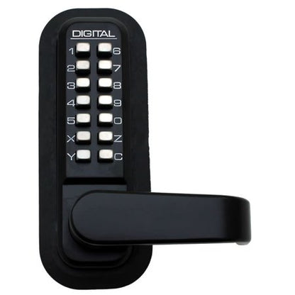 Lockey Mechanical Keyless Lever Lock with Passage Function and Jet Black Finish