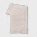 50’’x60’’ Shiny Chenille Throw Blanket Neutral - Threshold™: Soft Knitted Reversible Machine Washable Modern Home Decor