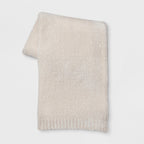 50’’x60’’ Shiny Chenille Throw Blanket Neutral - Threshold™: Soft Knitted Reversible Machine Washable Modern Home Decor