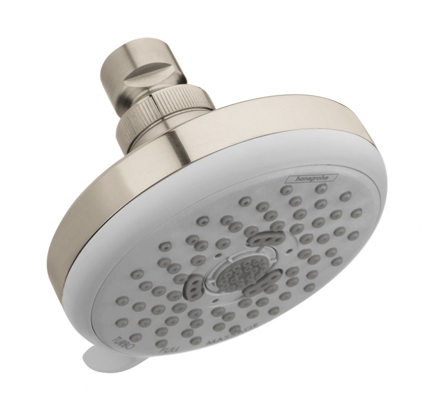 Hansgrohe 04071 Croma 100 Multi Function 2.5 GPM Shower Head Brushed Nickel Showers Shower Heads Multi Function