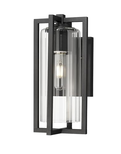 Z-Lite 5013S Aura 13" Tall Marine Grade Outdoor Wall Sconce Black Outdoor Lighting Wall Sconces