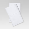 King Solid Performance 400 Thread Count Pillowcase Set White - Threshold™: Cotton Sateen OEKO-TEX Certified Set of 2