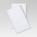 King Solid Performance 400 Thread Count Pillowcase Set White - Threshold™: Cotton Sateen OEKO-TEX Certified Set of 2