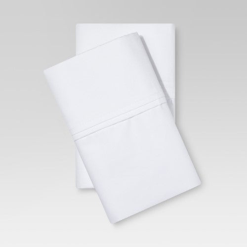King Solid Performance 400 Thread Count Pillowcase Set White - Threshold™: Cotton Sateen, OEKO-TEX Certified, Set of 2