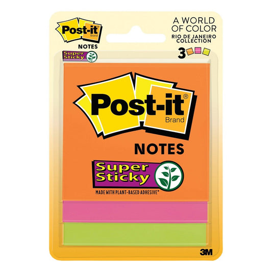 Post-it® Super Sticky Notes, 3 in. X 3 in., Energy Boost Collection