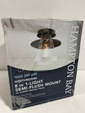 Hampton Bay Northmoore 1-Light Oil Rubbed Bronze and Glass Vintage Semi-Flush Mount - *Lighting & Electrical