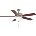 Progress Lighting AirPro 52 AirPro Builder 52" 5 Blade Indoor Ceiling Fan - Light Kit Included Brushed Nickel Fans Ceiling Fans Indoor Ceiling Fans