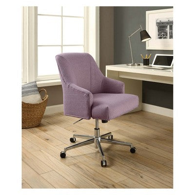 Serta Style Leighton Fabric Swivel Home Office Chair, Lilac (47925D)