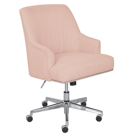 Serta Style Leighton Fabric Swivel Home Office Chair, Blush Pink (47925C)