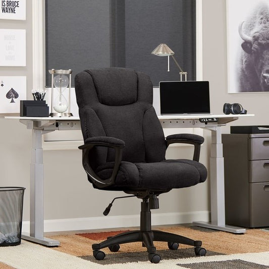 Serta - Hannah II 5-Pointed Star Microfiber Executive Chair - Black