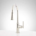 Signature Hardware Greyfield Single Handle Pull Down Kitchen Faucet in Polished Nickel