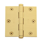 Baldwin 1035.I 3-1/2" Wide Plain Bearing Square Corner Mortise Door Hinge from the Estate Collection - Single Hinge Lifetime Polished Brass Door Hinge
