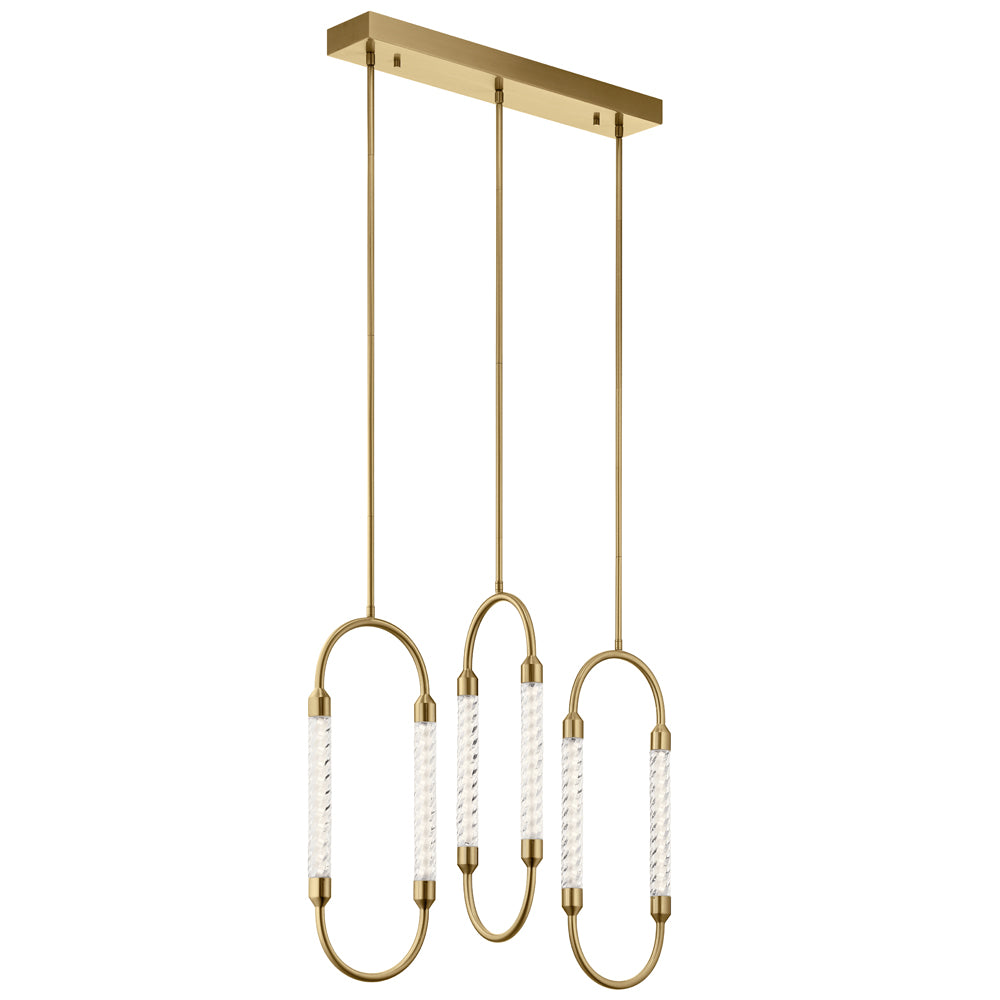 Elan 84148 Delsey 6 Light 32’’ Wide LED Linear Pendant Champagne Gold Indoor Lighting Pendants - *Lighting & Electrical