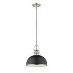 Z-Lite 725P12-MB + BN 1 Light Pendant Matte Black + Brushed Nickel - *Lighting & Electrical