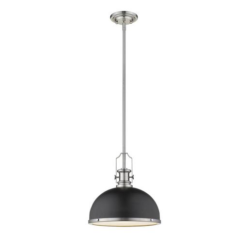 Z-Lite 725P12-MB+BN 1 Light Pendant, Matte Black + Brushed Nickel