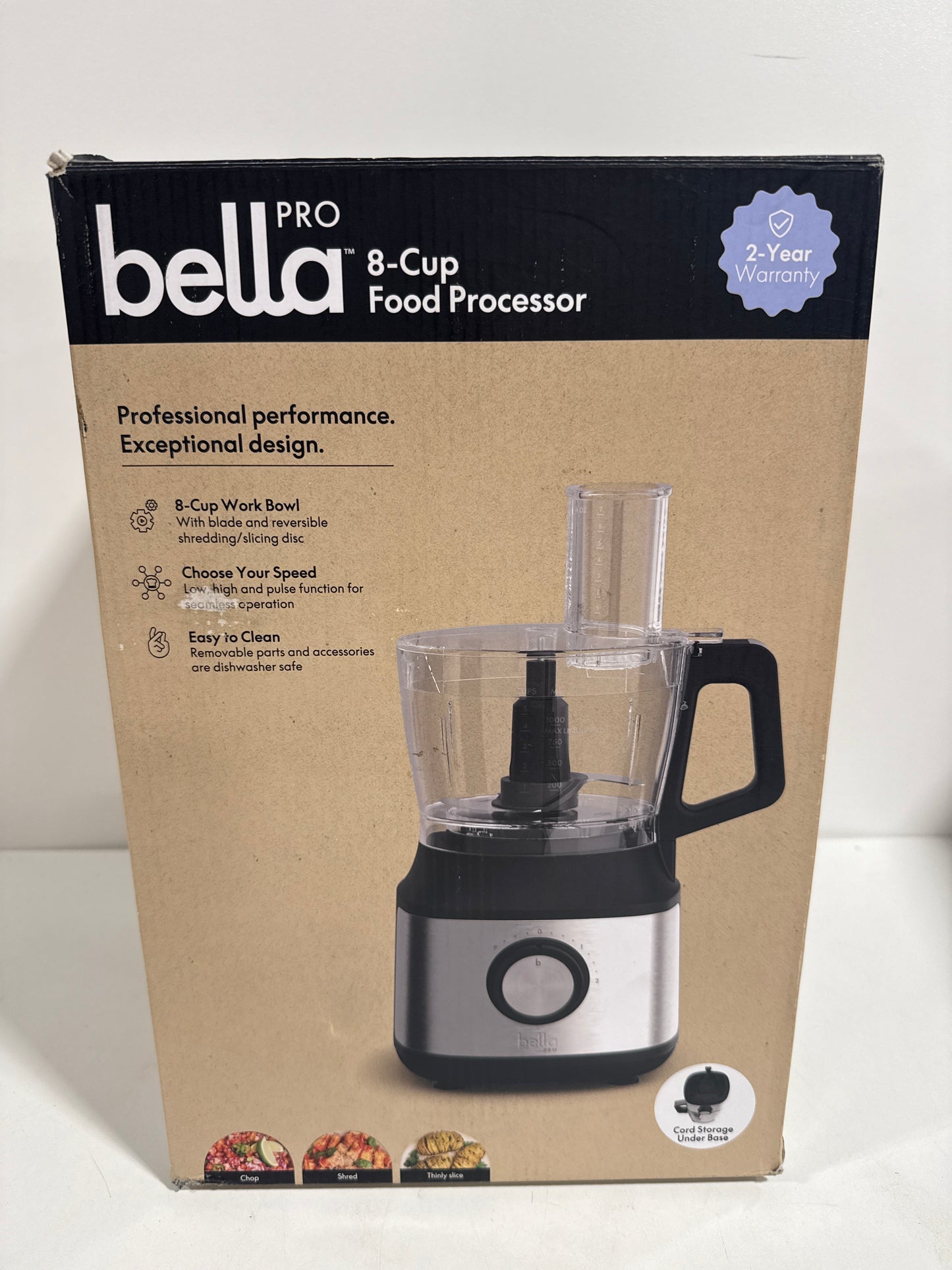 Bella PRO - 8-Cup Food Processor - Stainless Steel