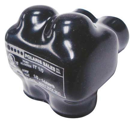 Polaris 1/0 to 14 AWG Wire, 2-Pole, Plastisol Housing Material, Black