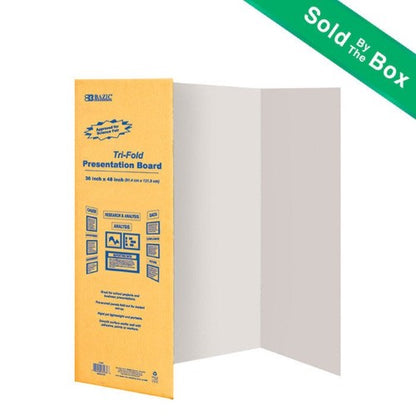 BAZIC 36" X 48" White Tri-Fold Corrugated Presentation Board (Case of 24)