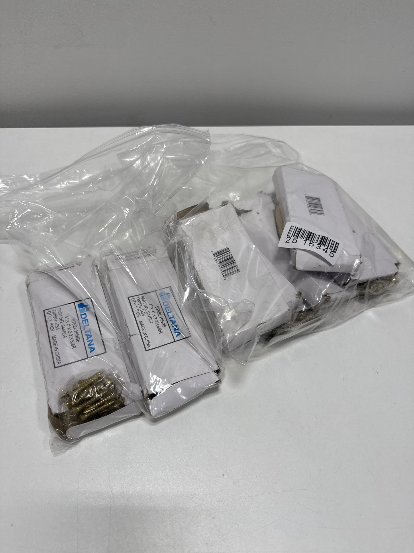 9 pairs Deltana S44R5 4" X 4" Plain Bearing 5/8" Radius Corners Mortise Hinge - Pair Brushed Brass Door Hinge Plain Bearing