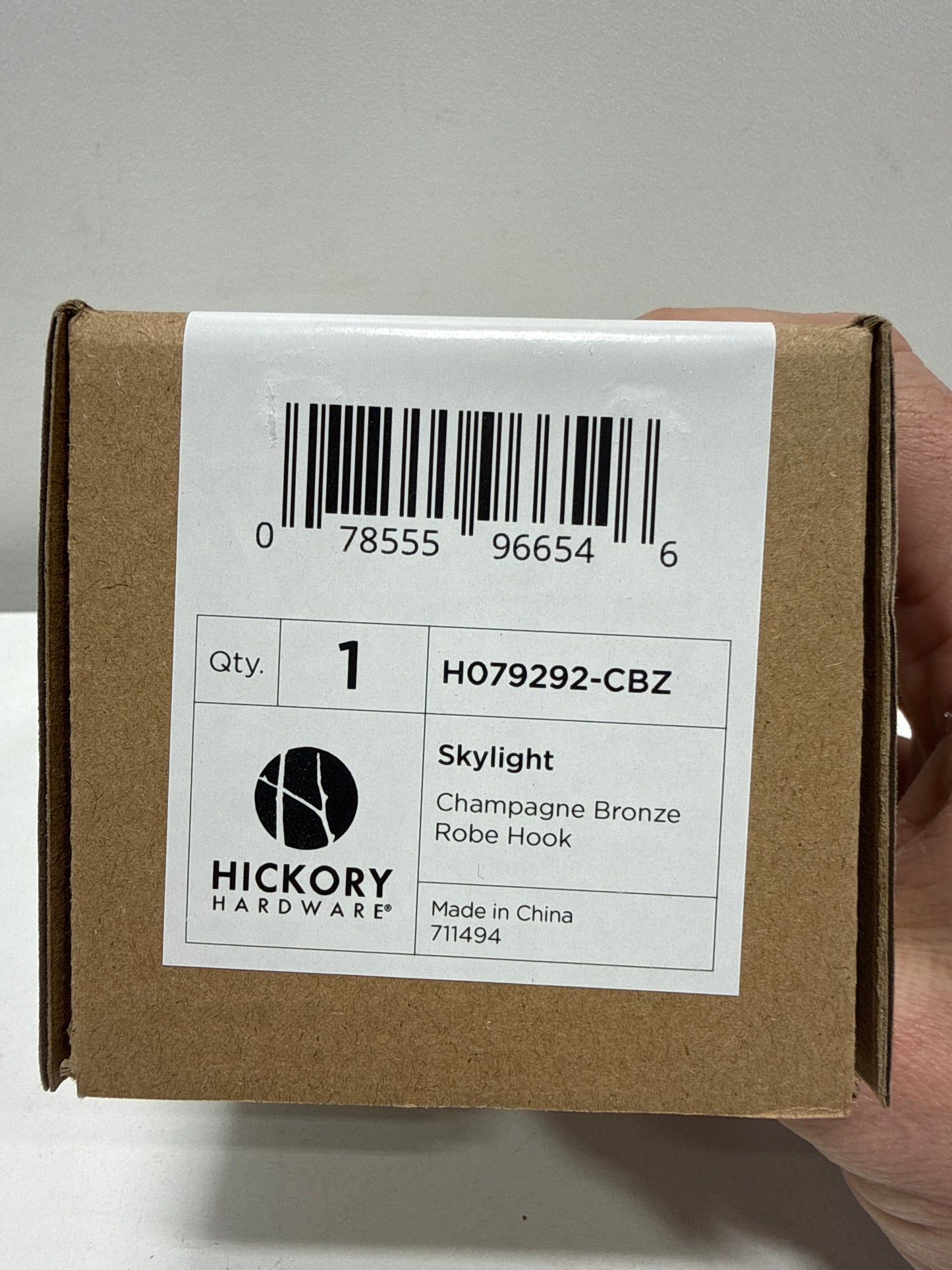 Hickory Hardware H079292 Skylight 2-3/16" Urban Modern Square Single Bath Kitchen Towel Robe Hook Champagne Bronze