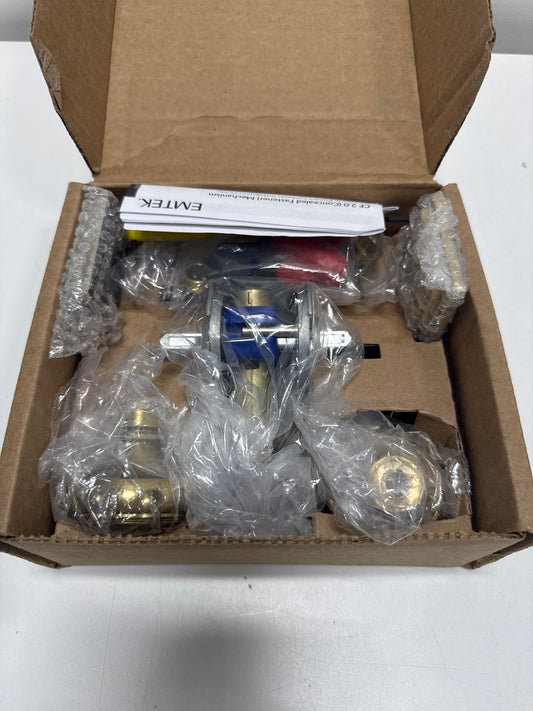 Emtek Norwich Classic Brass Passage Door Knobset with the Concealed Screws