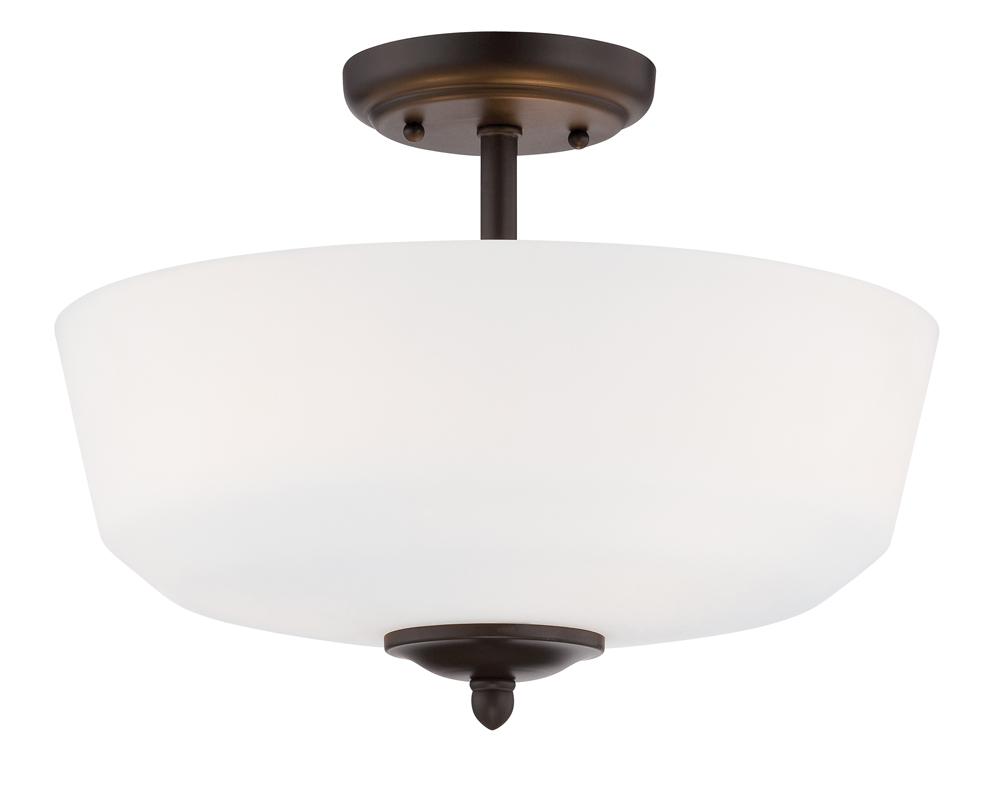 DESIGNERS FOUNTAIN 3-Lights Darcy Semi Flush Mount Ceiling Light, 16 Inch Lighting Fixture for Kitchen, Bedroom, Bathroom, and Hallway, Oil Rubbed Bronze, 15006-SF-34