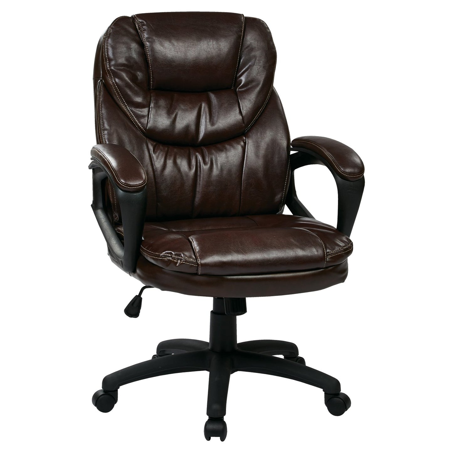 Office Star Work Smart High-Back Chair, FL660 Series, Chocolate/Black