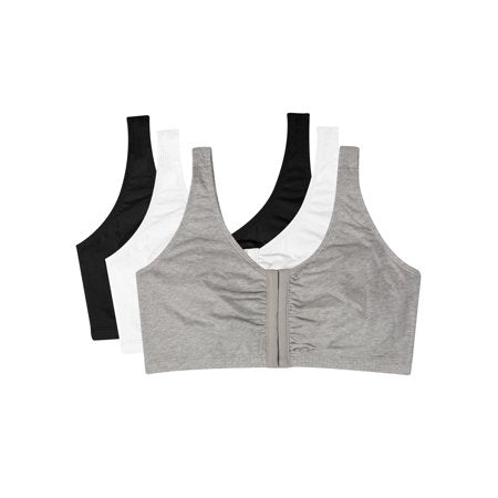 Fruit of the Loom Women S Comfort Front Close Sports Bra 3 Pack Style 96014D