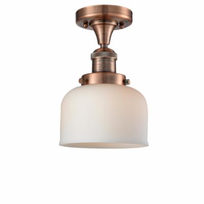 Innovations 517-1CH-AC-G71-LED 1 Light Vintage Dimmable LED Semi-Flush Mount, Antique Copper