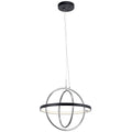 Elan 84161 Arvo Single Light 21’’ Wide LED Globe Chandelier Chrome / Matte Black Indoor Lighting Chandeliers