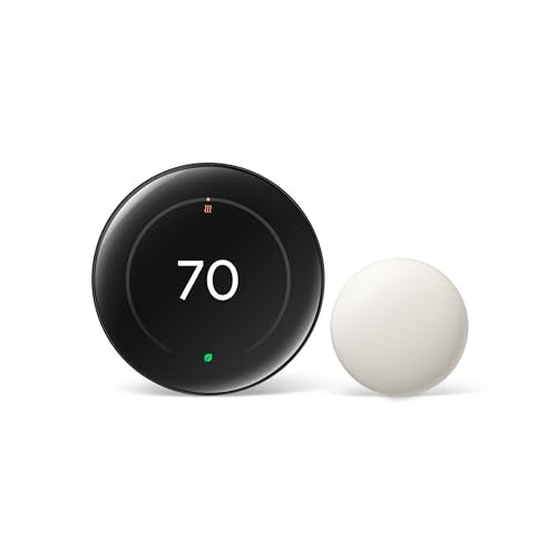 Google Nest Learning Thermostat (4th Gen) + Nest Temperature Sensor (2nd Gen) - Obsidian