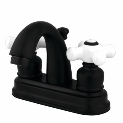 Kingston Brass KB561.PX Restoration 1.2 GPM Centerset Bathroom Faucet with Pop-up Drain Assembly Matte Black