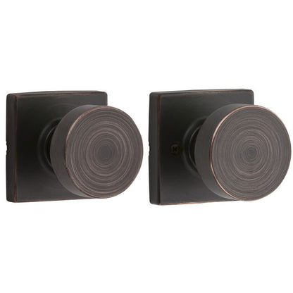 Kwikset Pismo Passage Door Knobset with Square Rose - Venetian Bronze - 720PSKSQT-11P