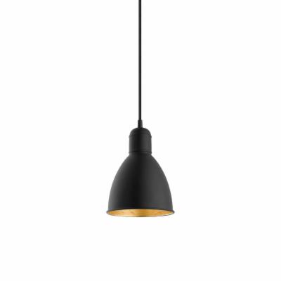 Priddy 2 1-Light Pendant in Black with Gold